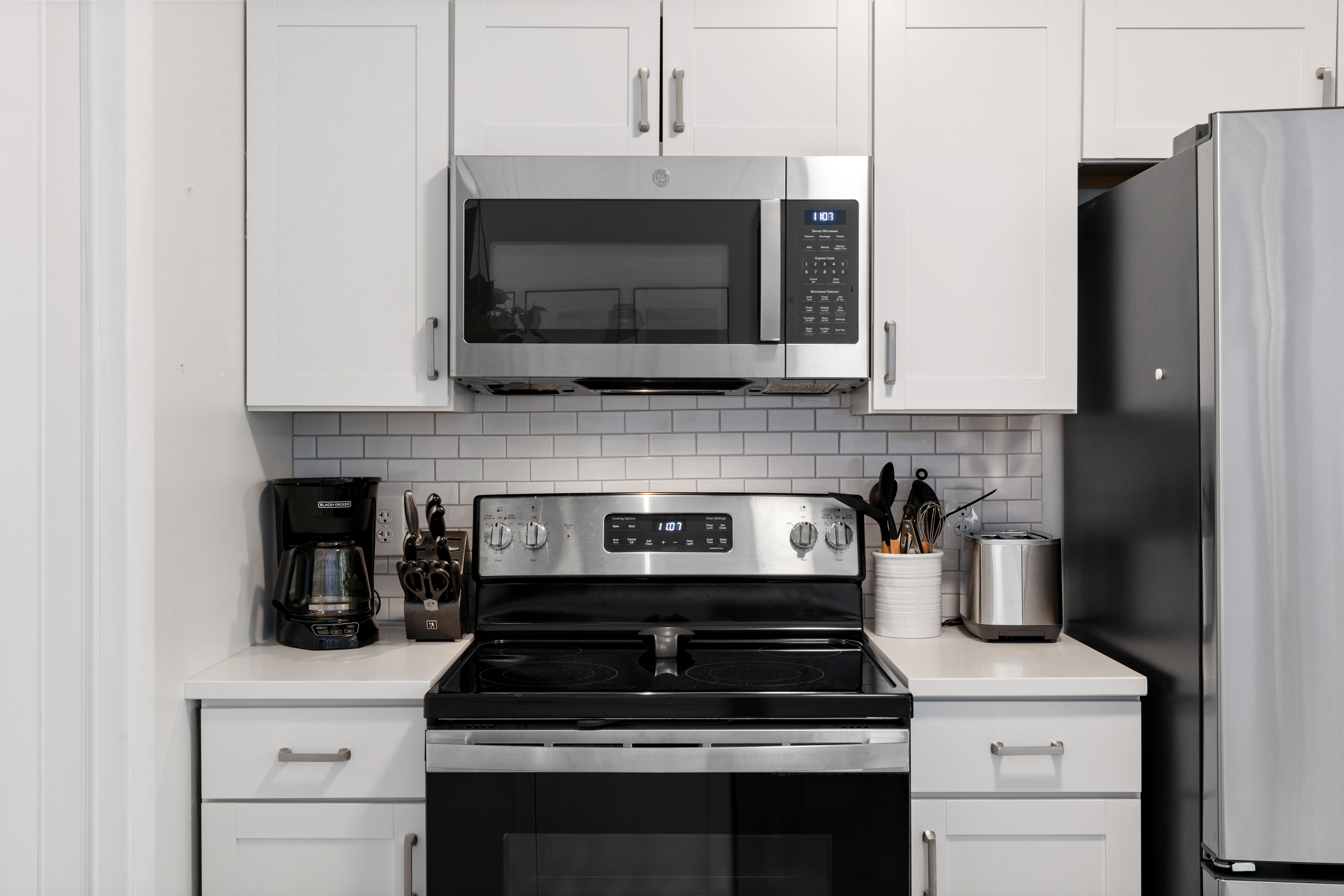 Kitchen stove and appliances at The Retreat at Three Ridges, Wintergreen VA