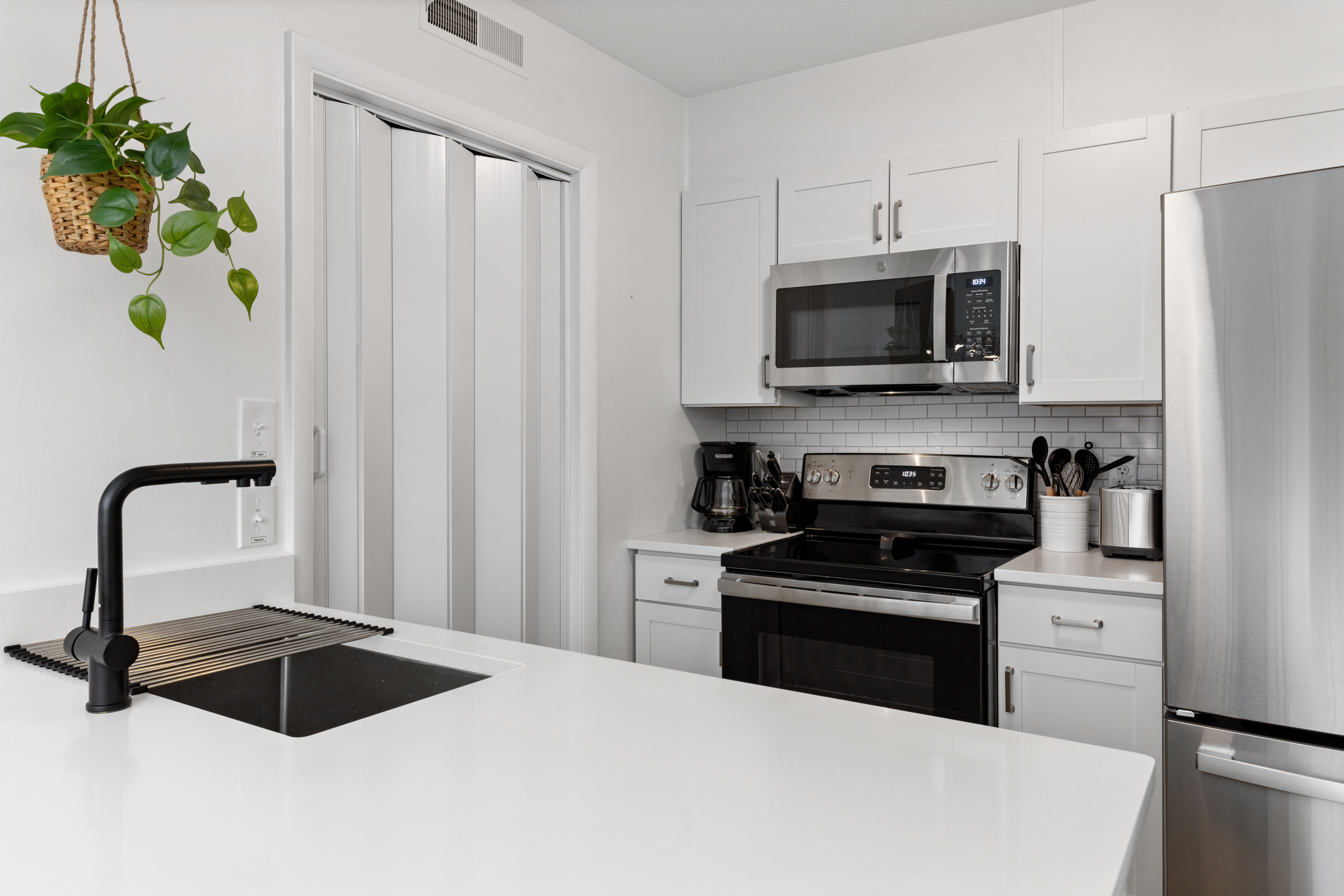 Kitchen prep counter and sink at The Retreat at Three Ridges, Wintergreen VA