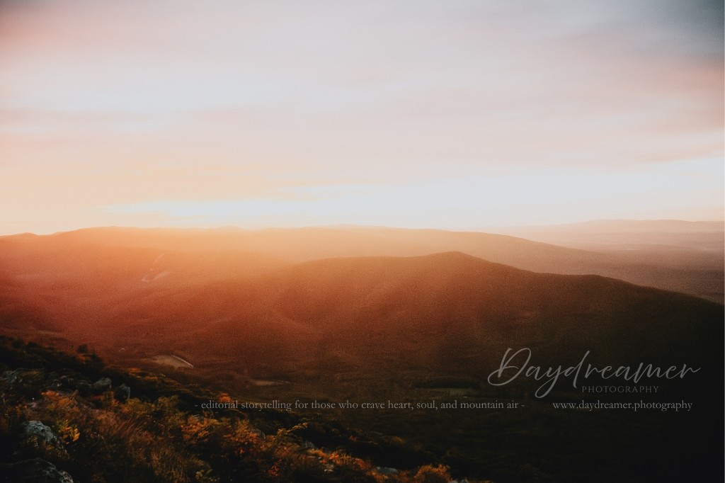 Blue Ridge mountain sunset landscape at The Retreat at Three Ridges, Wintergreen VA